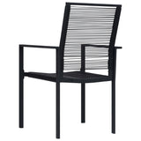 Chaises de jardin lot de 4 Rotin PVC Noir