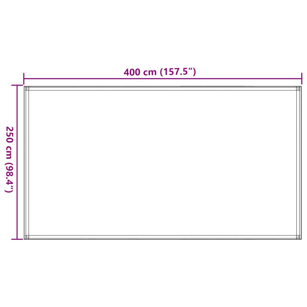 Zeltteppich 250x400 cm Anthrazit und Weiß