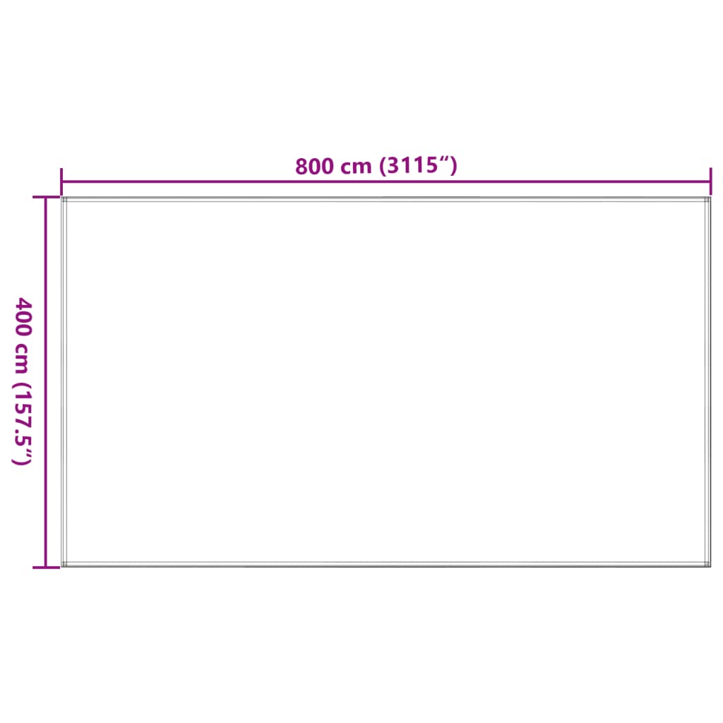 Anthrazit-weißer Zeltteppich 400x800 cm HDPE