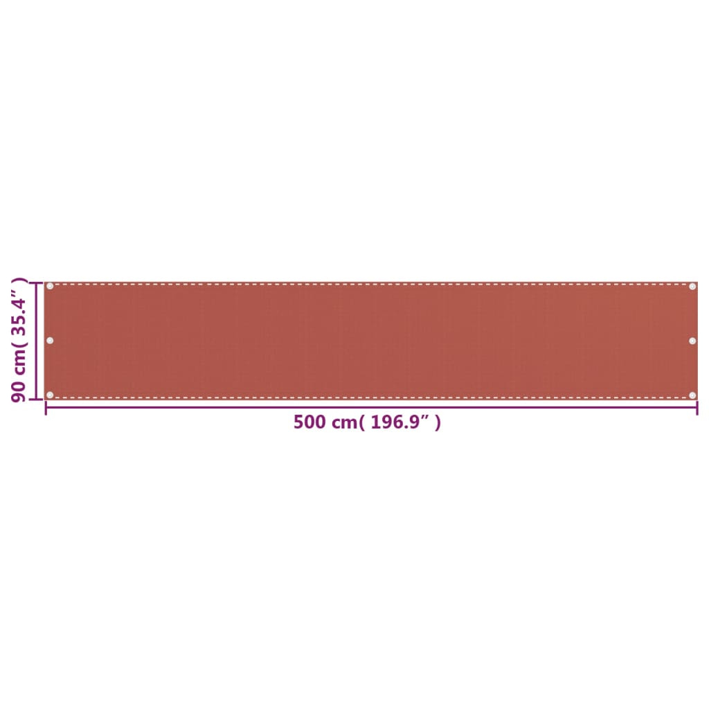 Balcony screen Terracotta 90x500 cm HDPE