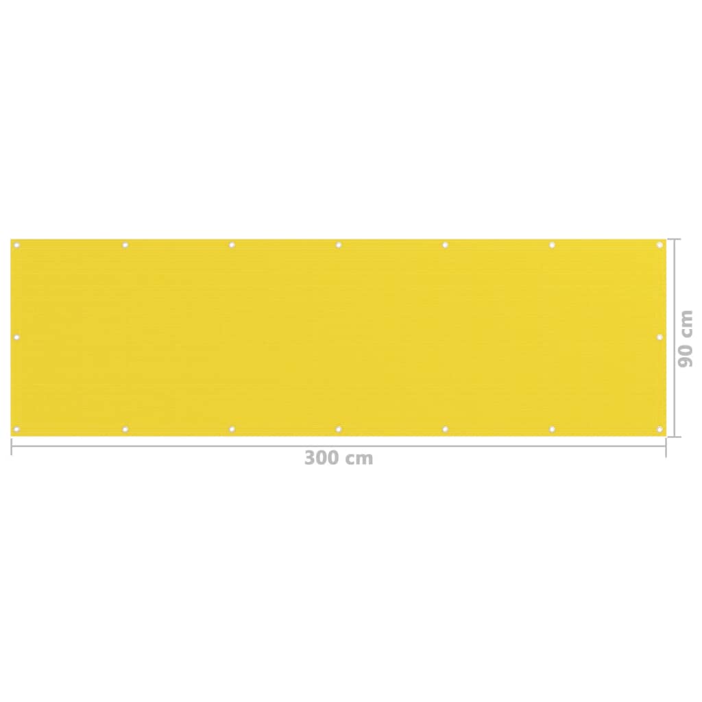 Yellow balcony screen 90x300 cm HDPE