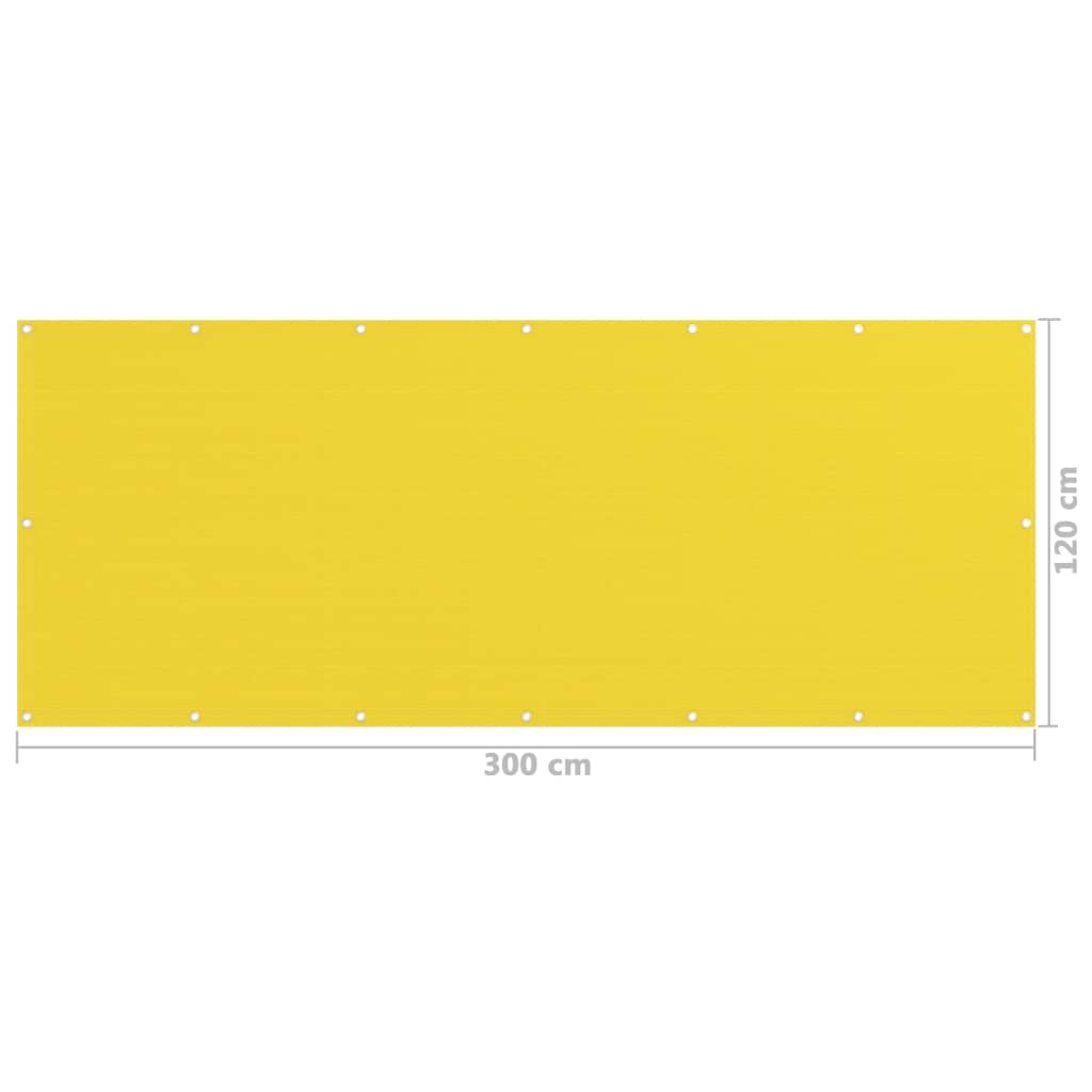 Yellow balcony screen 120x300 cm HDPE