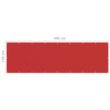 Red balcony screen 120x400 cm HDPE