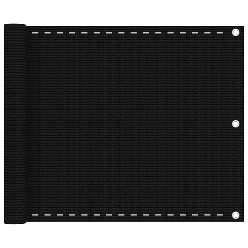 Black balcony screen 75x500 cm HDPE