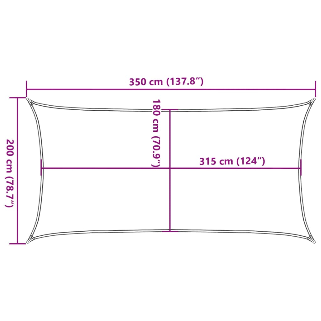 Voile d'ombrage PEHD 2x3,5 m Anthracite