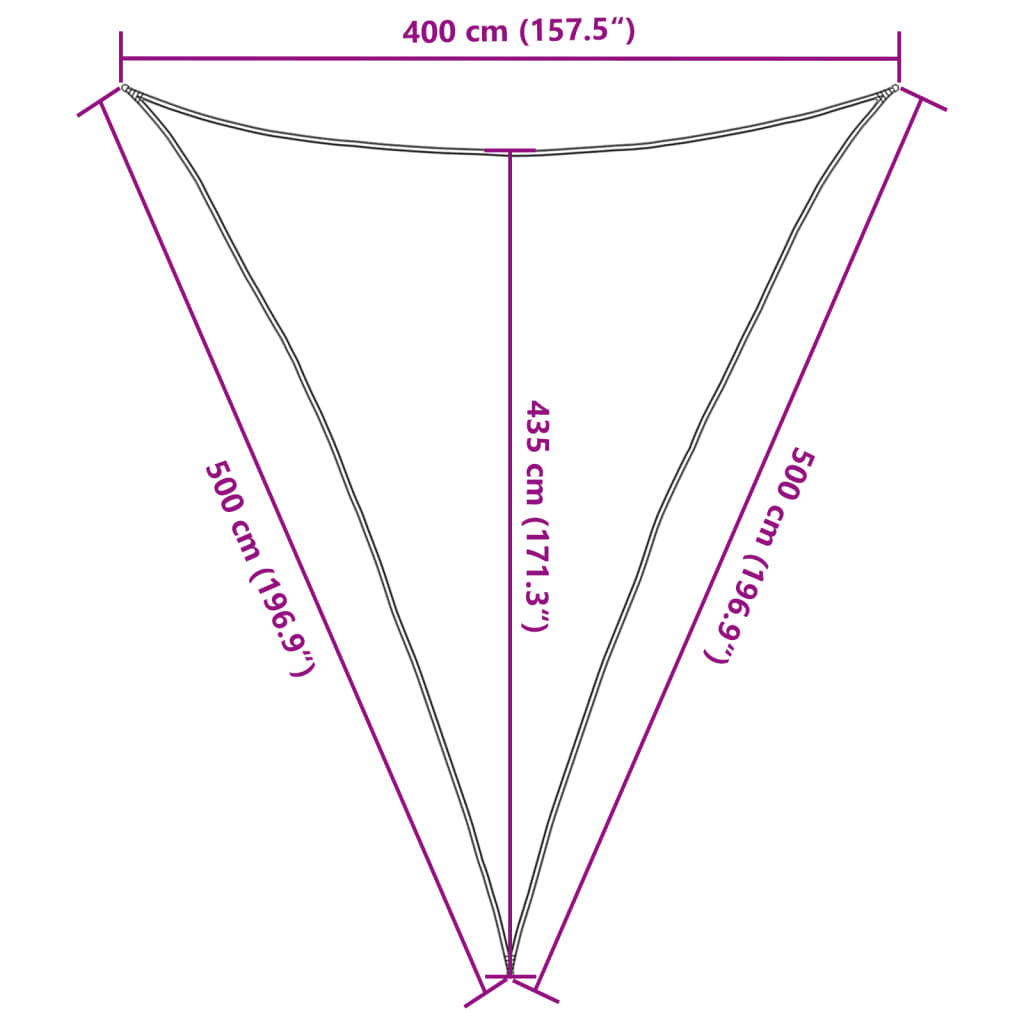 Voile d'ombrage 160 g/m² Anthracite 4x5x5 m PEHD