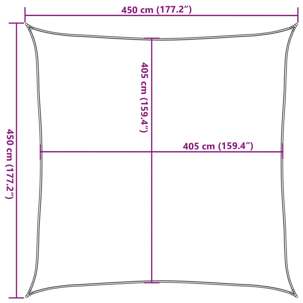 Voile d'ombrage 160 g/m² Beige 4,5x4,5 m PEHD