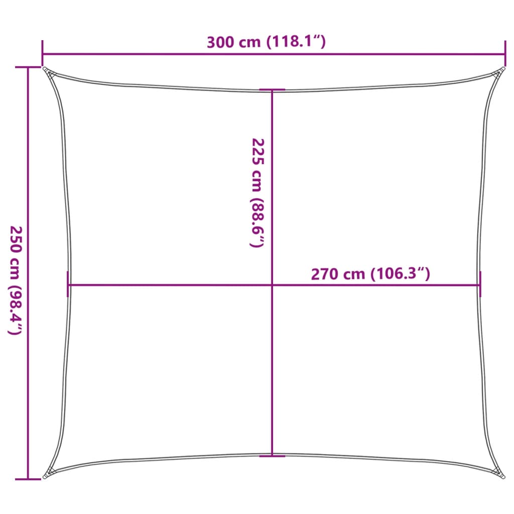 Voile d'ombrage 160 g/m² Crème 2,5x3 m PEHD