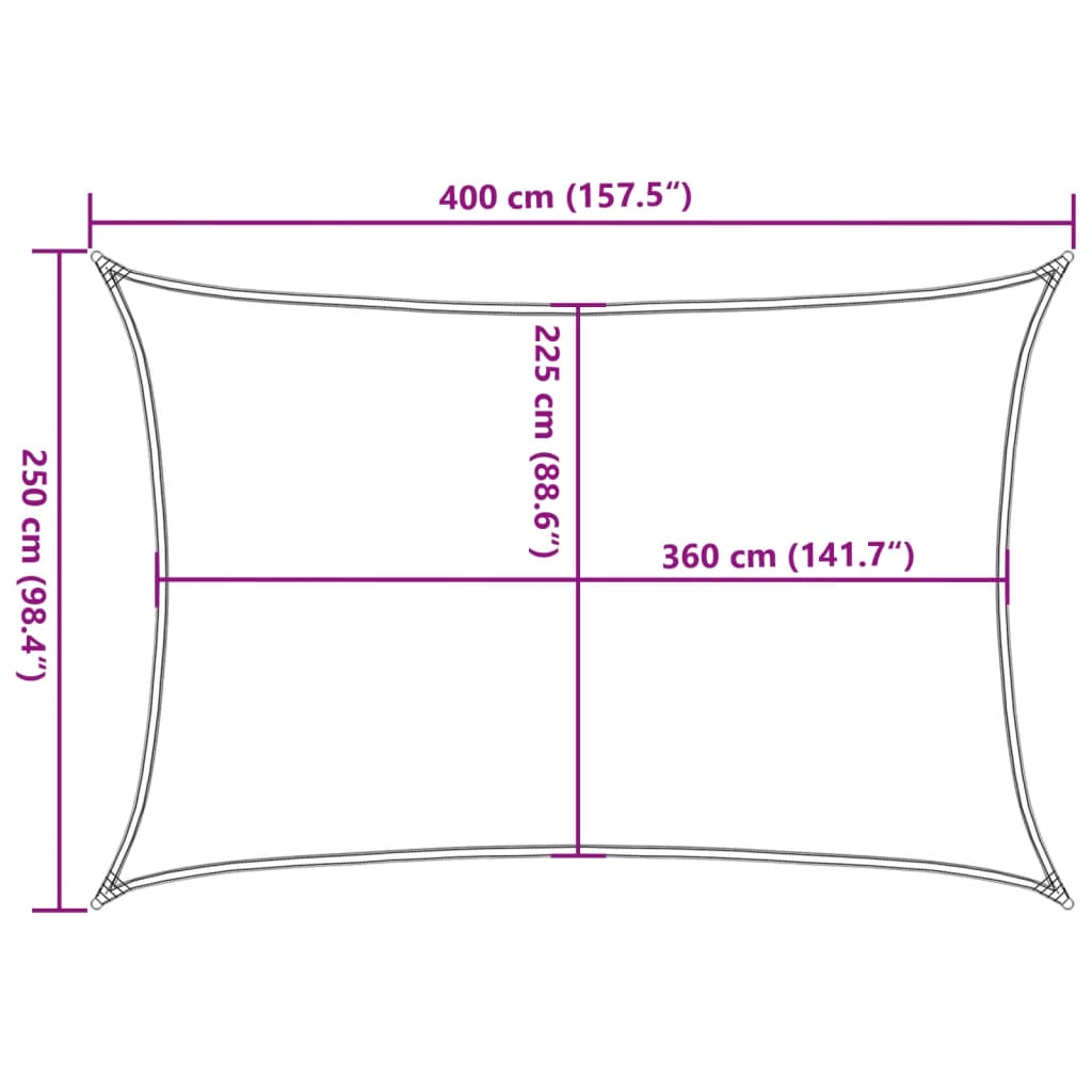 Voile d'ombrage 160 g/m² Crème 2,5x4 m PEHD