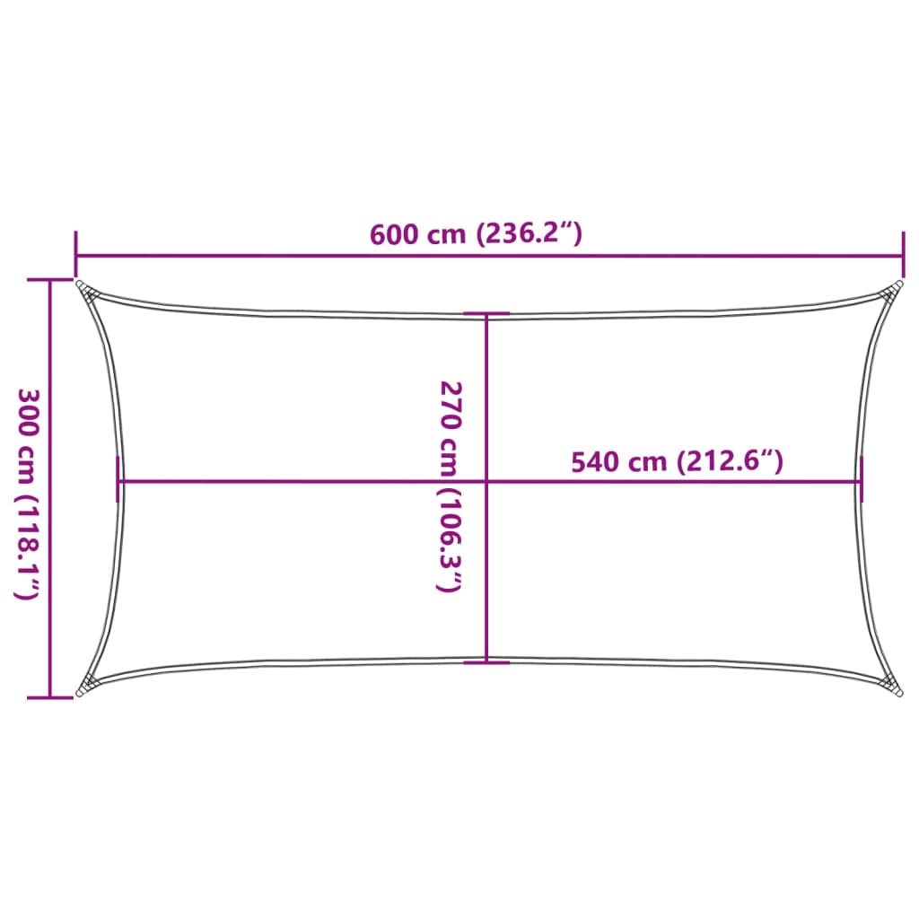 Voile d'ombrage 160 g/m² Crème 3x6 m PEHD