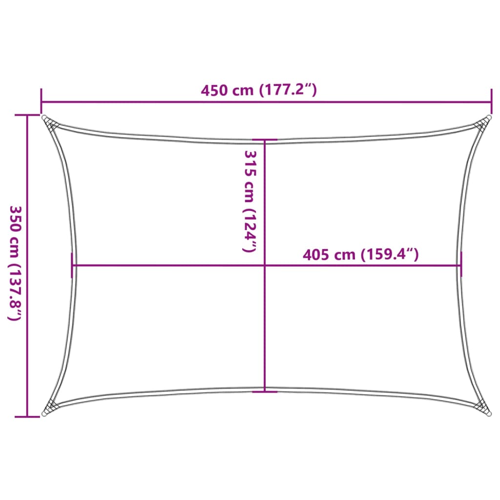 Voile d'ombrage 160 g/m² Crème 3,5x4,5 m PEHD