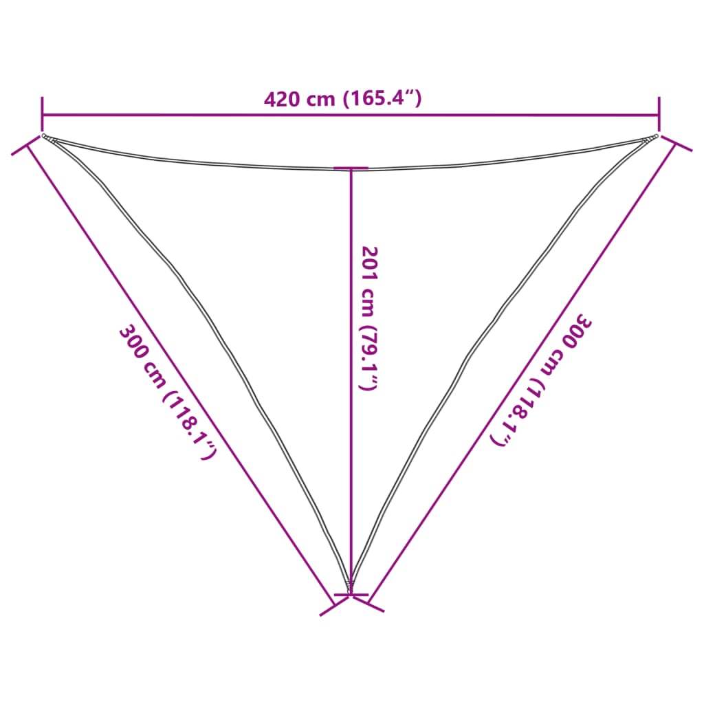 Voile d'ombrage 160 g/m² Crème 3x3x4,2 m PEHD