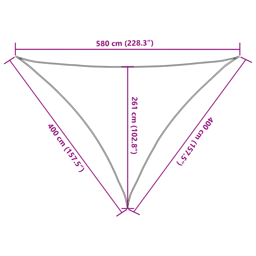 Voile d'ombrage 160 g/m² Crème 4x4x5,8 m PEHD