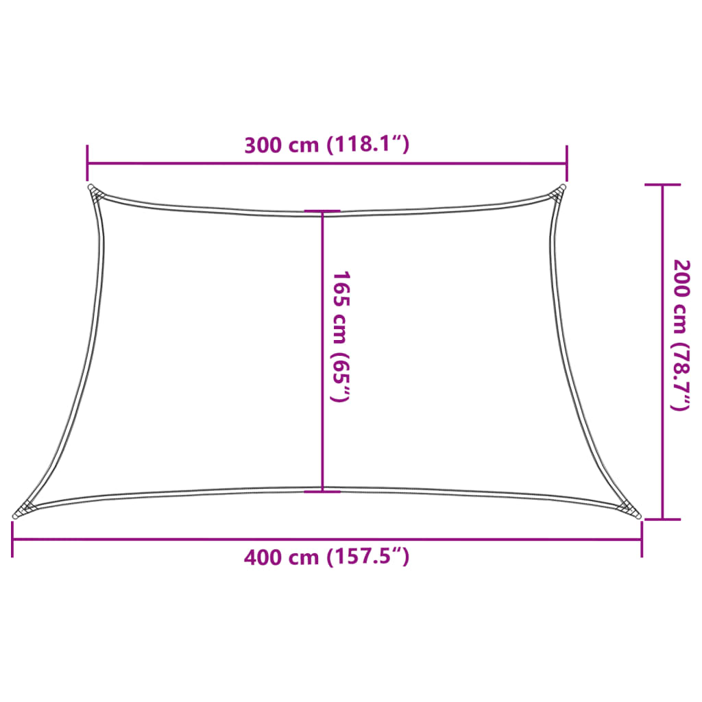 Voile d'ombrage 160 g/m² Crème 3/4x2 m PEHD