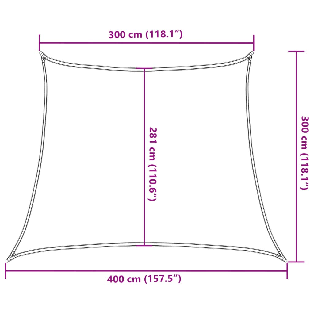 Voile d'ombrage 160 g/m² Crème 3/4x3 m PEHD