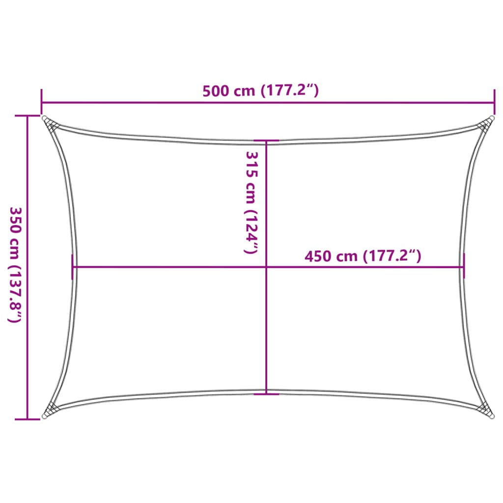 Voile d'ombrage 160 g/m² Blanc 3,5x5 m PEHD