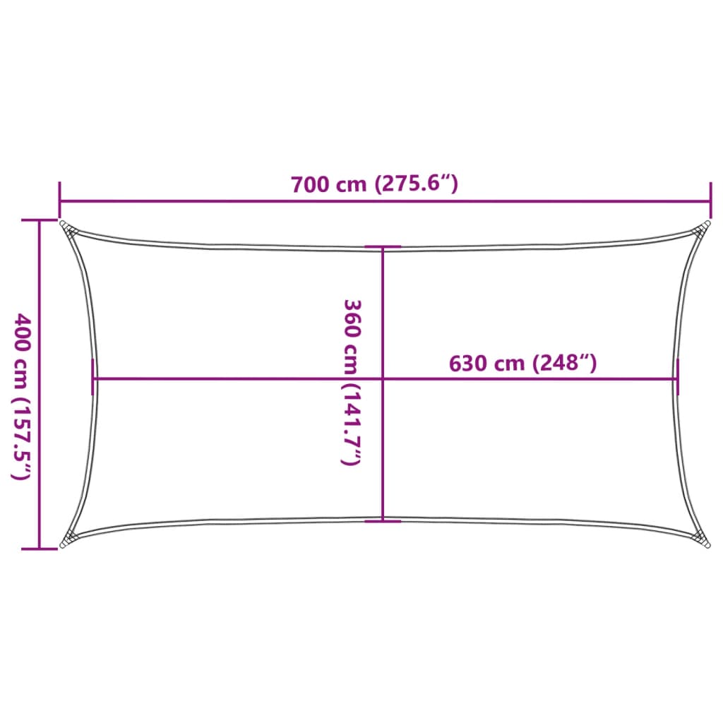 Voile d'ombrage 160 g/m² Blanc 4x7 m PEHD