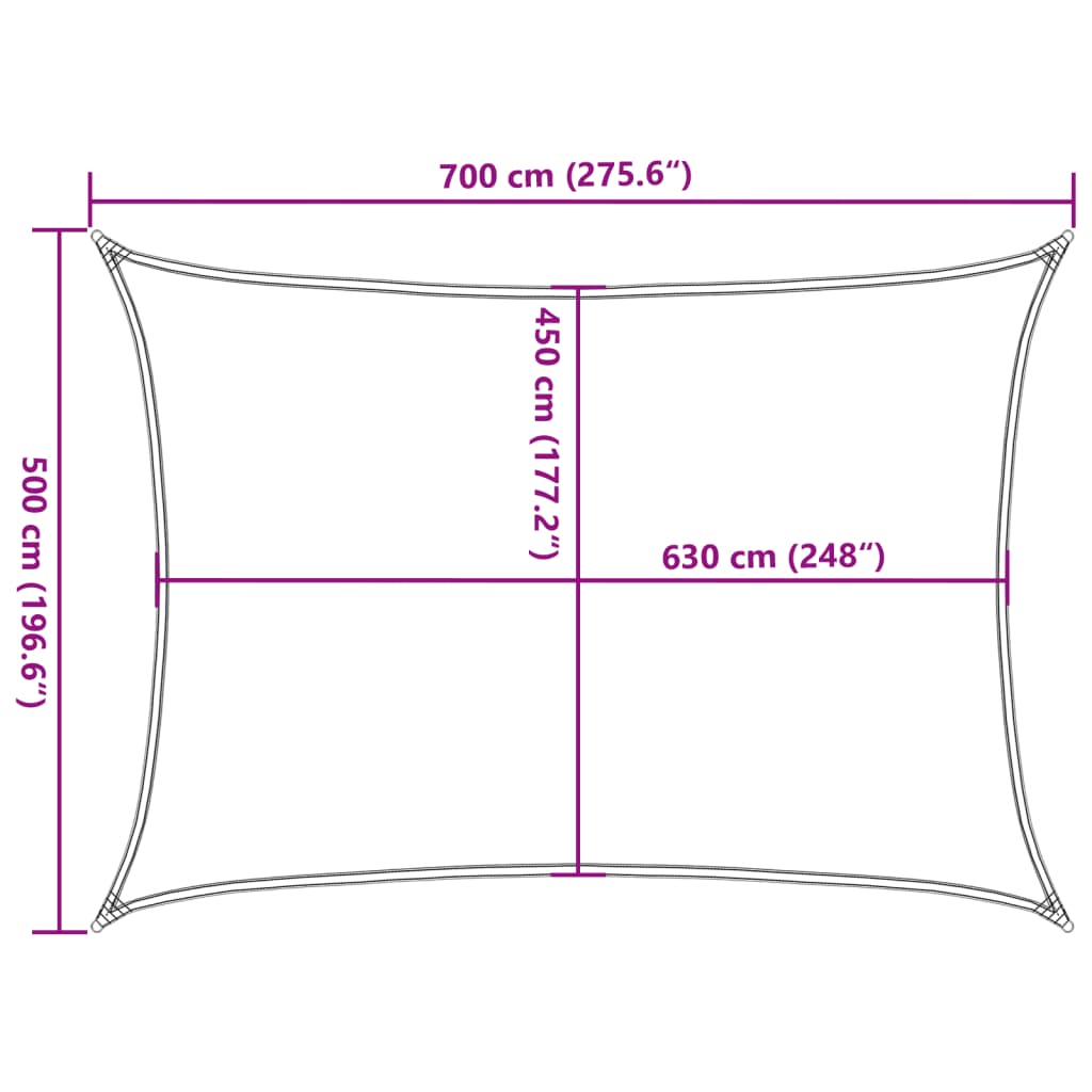 Voile d'ombrage 160 g/m² Blanc 5x7 m PEHD