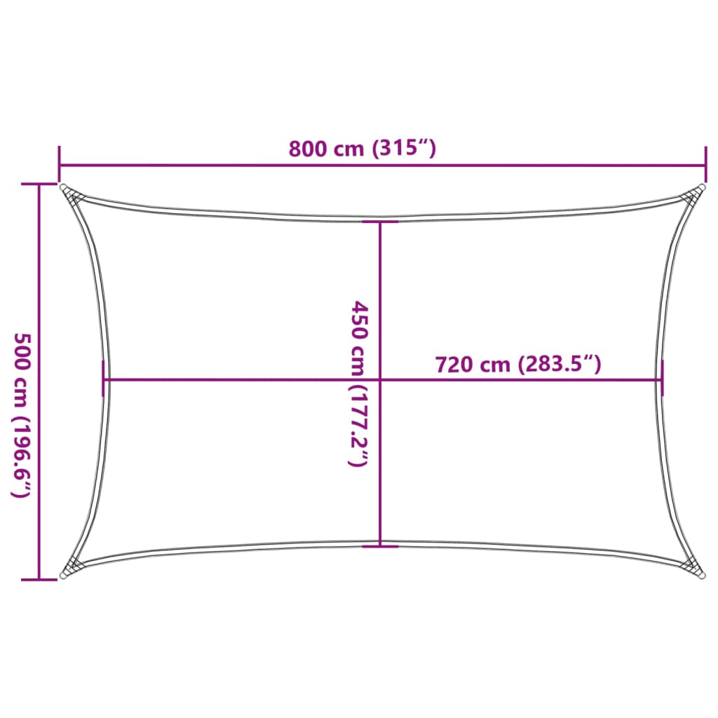 Voile d'ombrage 160 g/m² Blanc 5x8 m PEHD