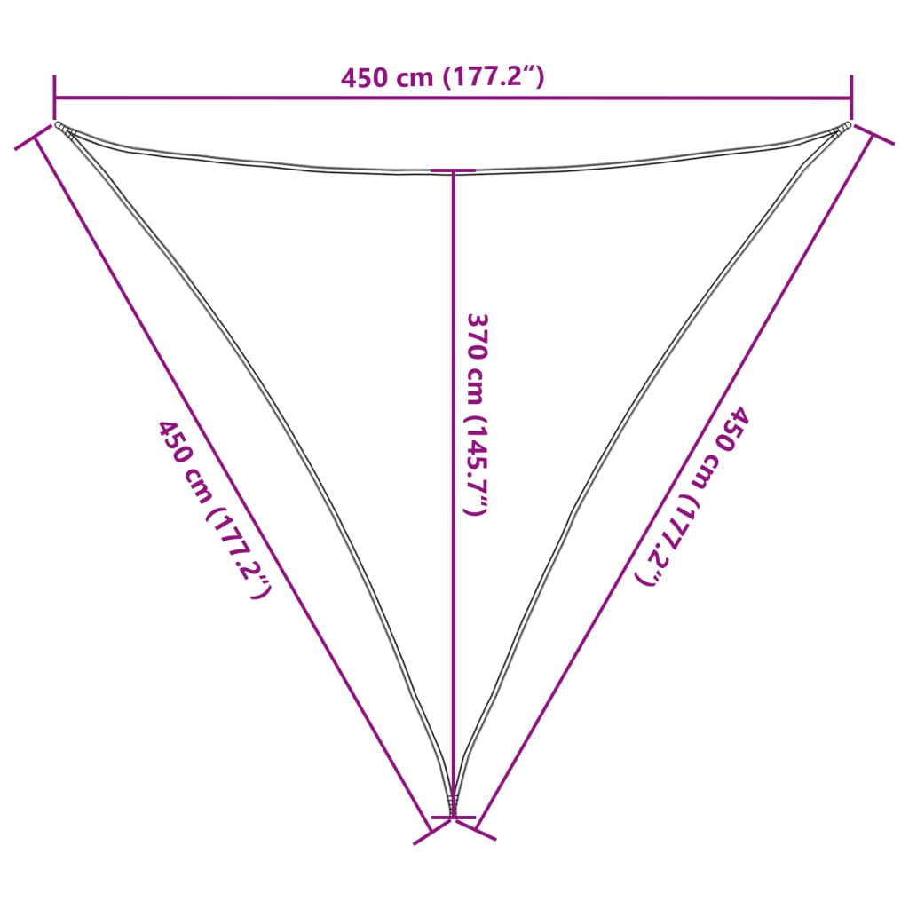 Voile d'ombrage 160 g/m² Blanc 4,5x4,5x4,5 m PEHD