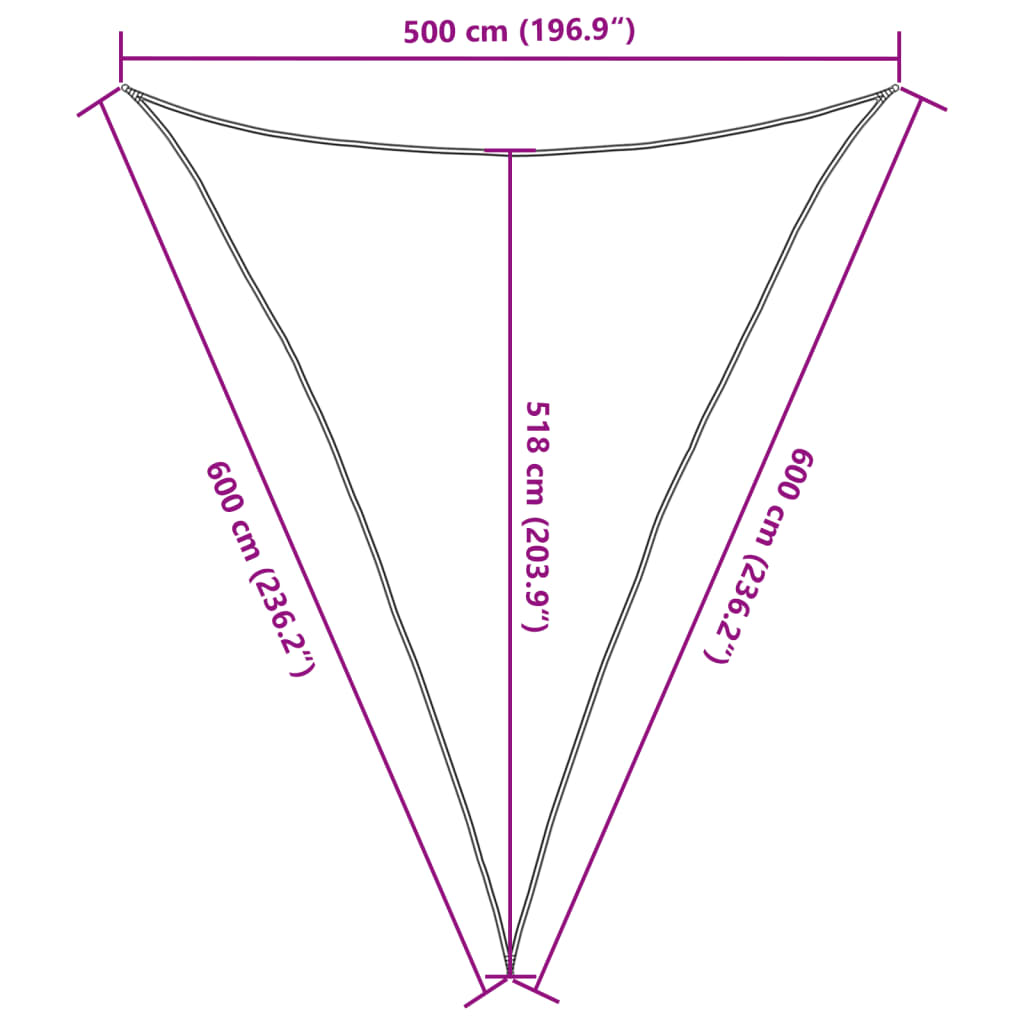 Voile d'ombrage 160 g/m² Blanc 5x6x6 m PEHD