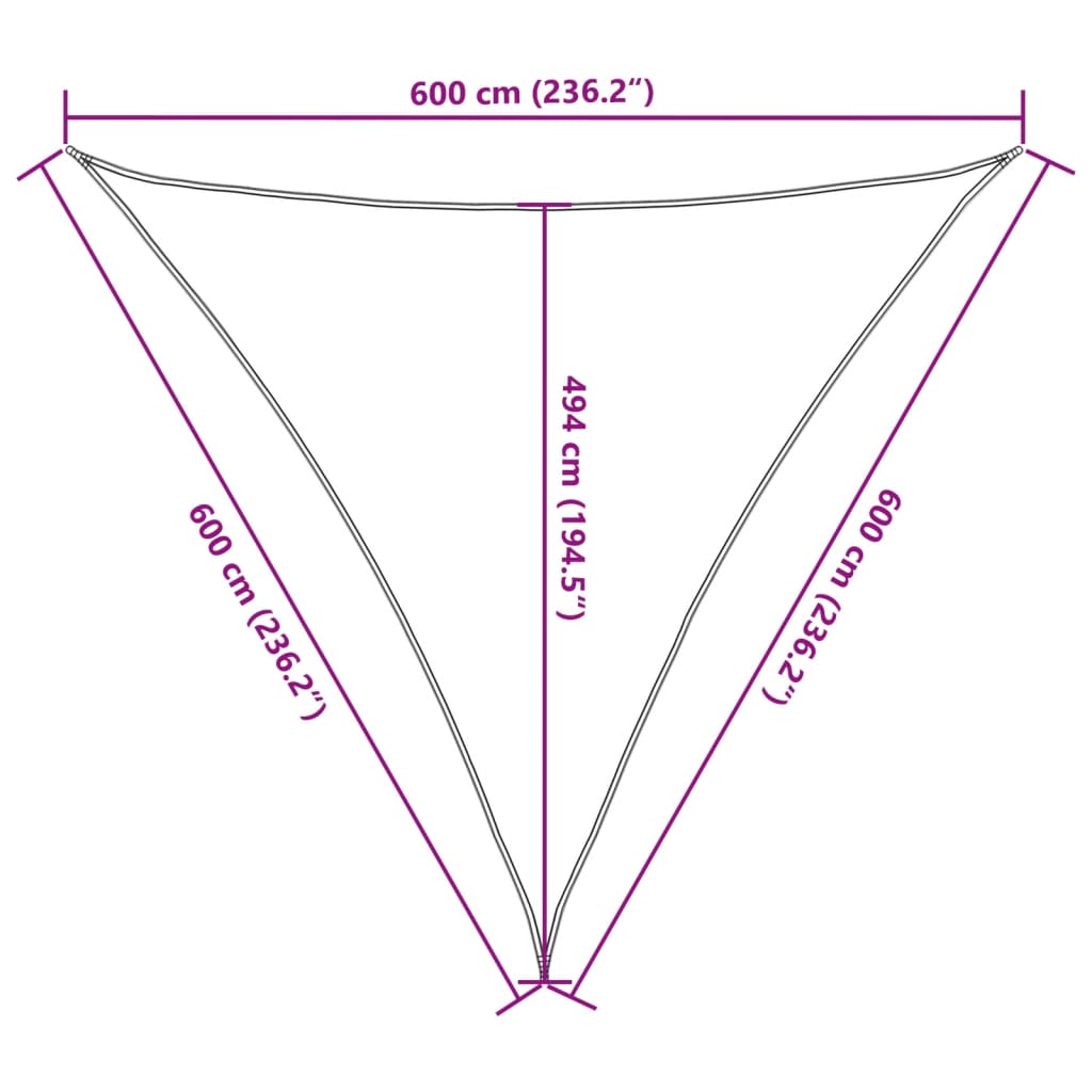 Voile d'ombrage 160 g/m² Blanc 6x6x6 m PEHD