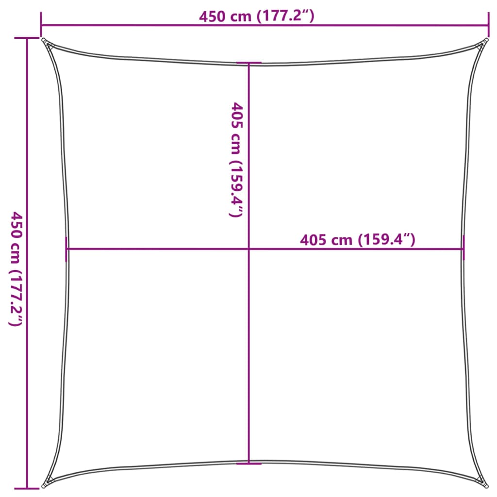 Voile d'ombrage 160 g/m² Vert clair 4,5x4,5 m PEHD