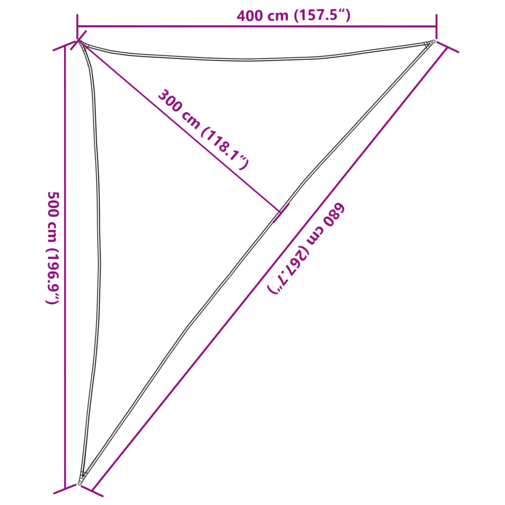 Voile d'ombrage 160 g/m² Vert clair 4x5x6,8 m PEHD