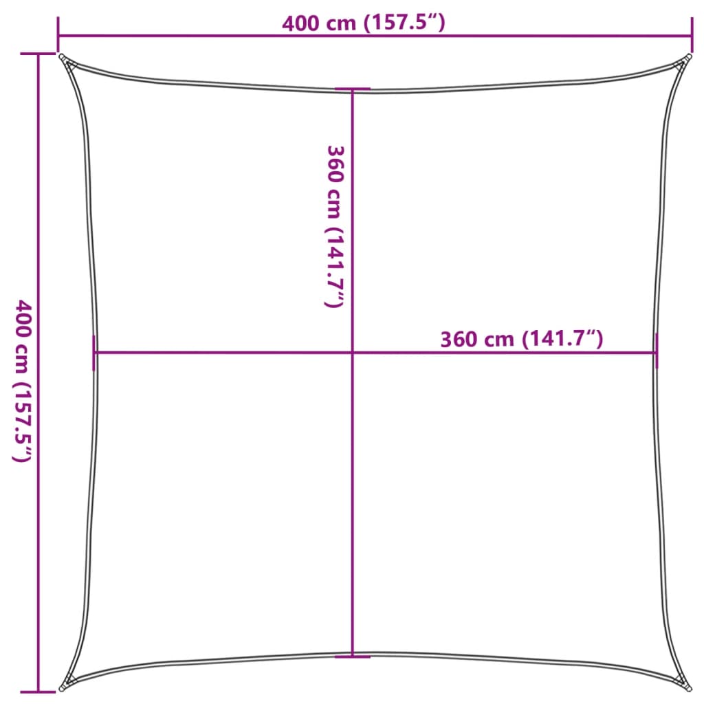 Voile d'ombrage 160 g/m² Terre cuite 4x4 m PEHD