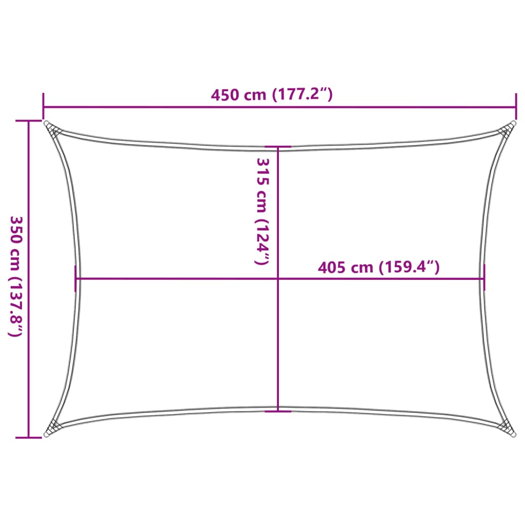 Voile d'ombrage 160g/m² rectangulaire terre cuite 3,5x4,5m PEHD