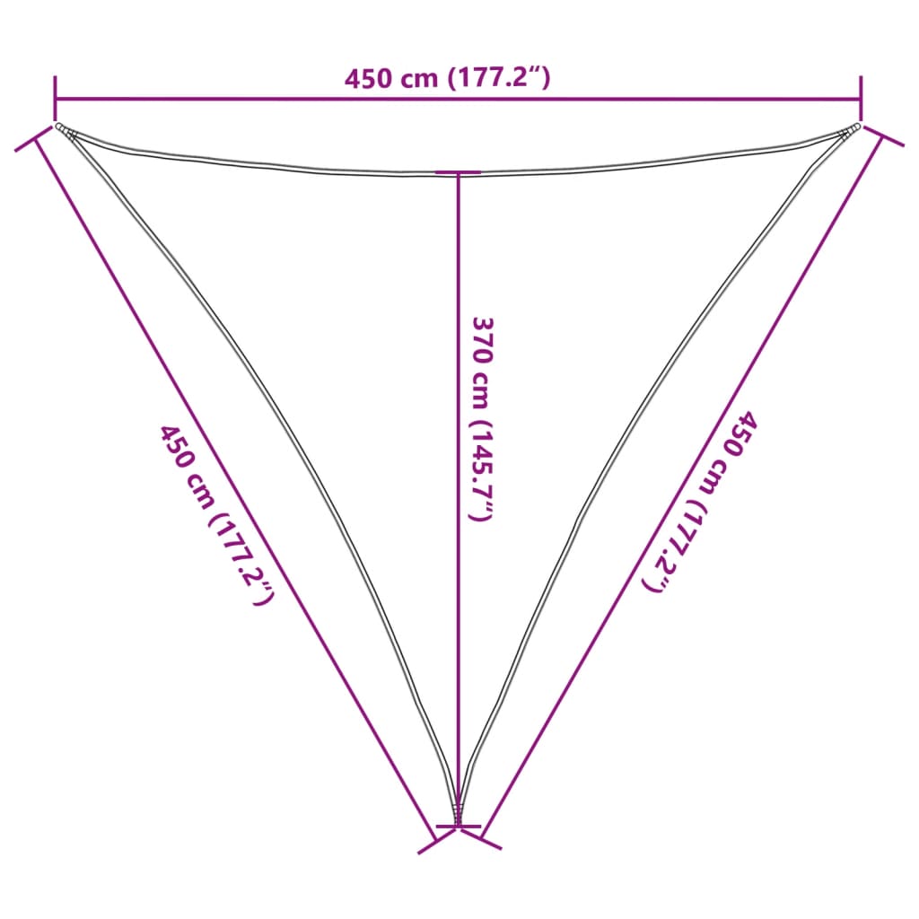 Voile d'ombrage 160 g/m² Terre cuite 4,5x4,5x4,5 m PEHD