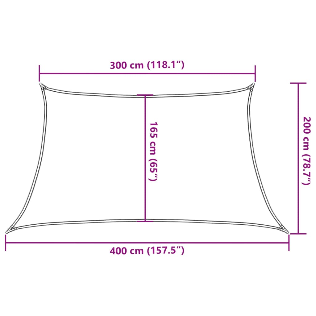 Voile d'ombrage 160 g/m² Terre cuite 3/4x2 m PEHD