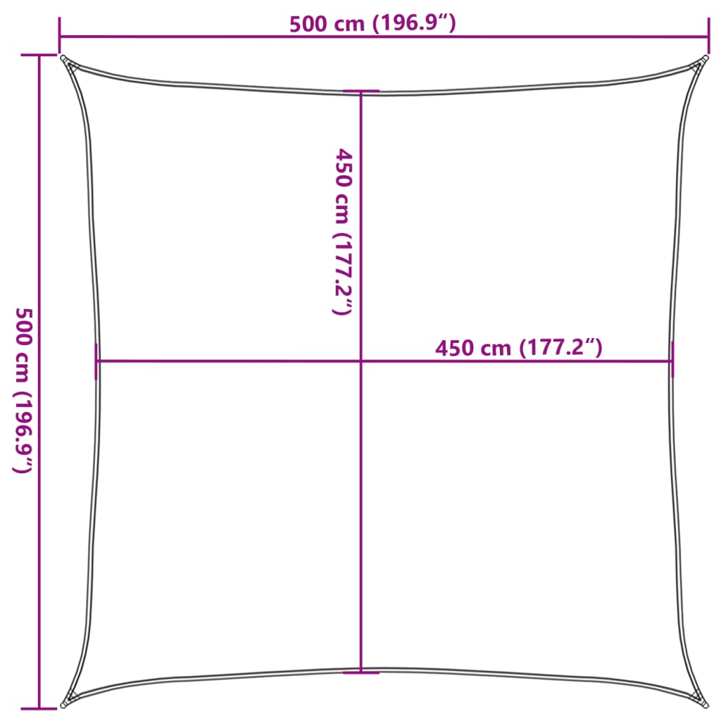 Voile d'ombrage 160 g/m² Taupe 5x5 m PEHD