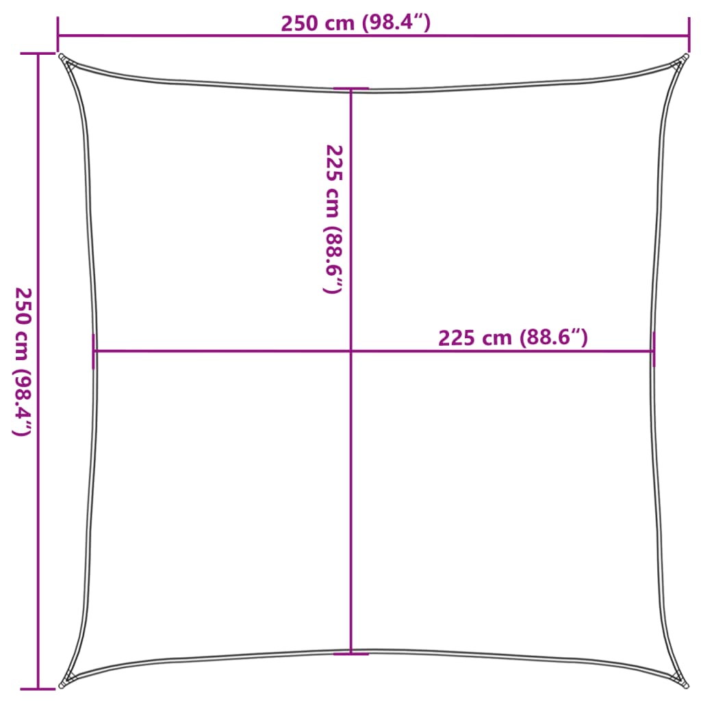 Voile d'ombrage 160 g/m² Vert foncé 2,5x2,5 m PEHD