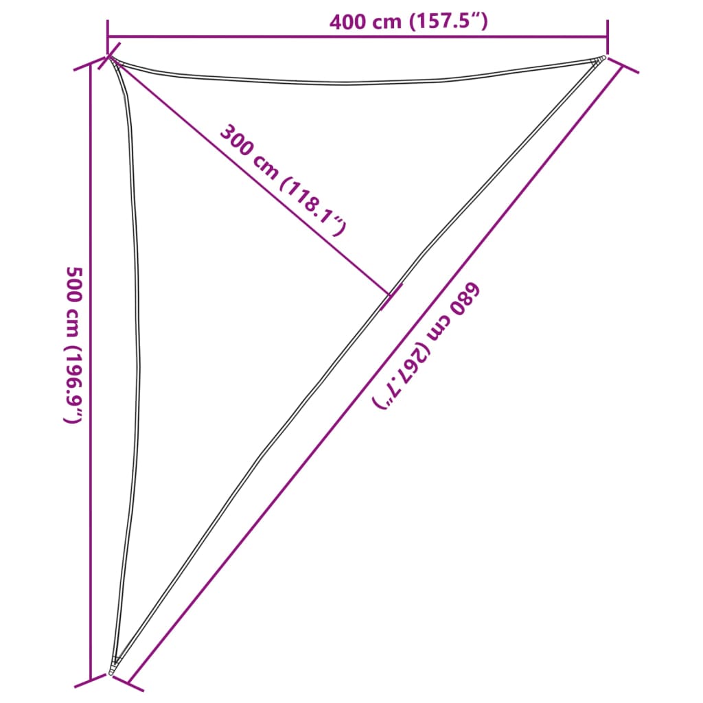 Voile d'ombrage 160 g/m² Vert foncé 4x5x6,8 m PEHD