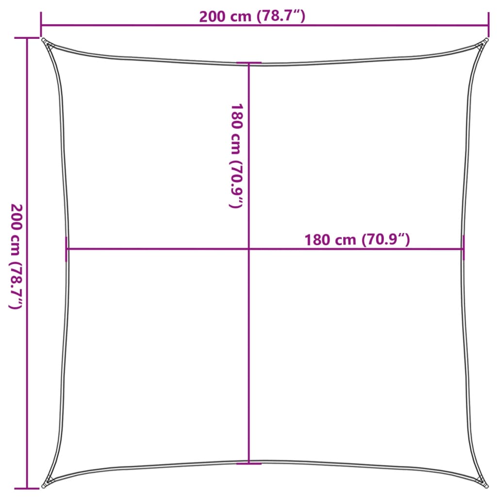 Voile d'ombrage 160 g/m² Bleu 2x2 m PEHD