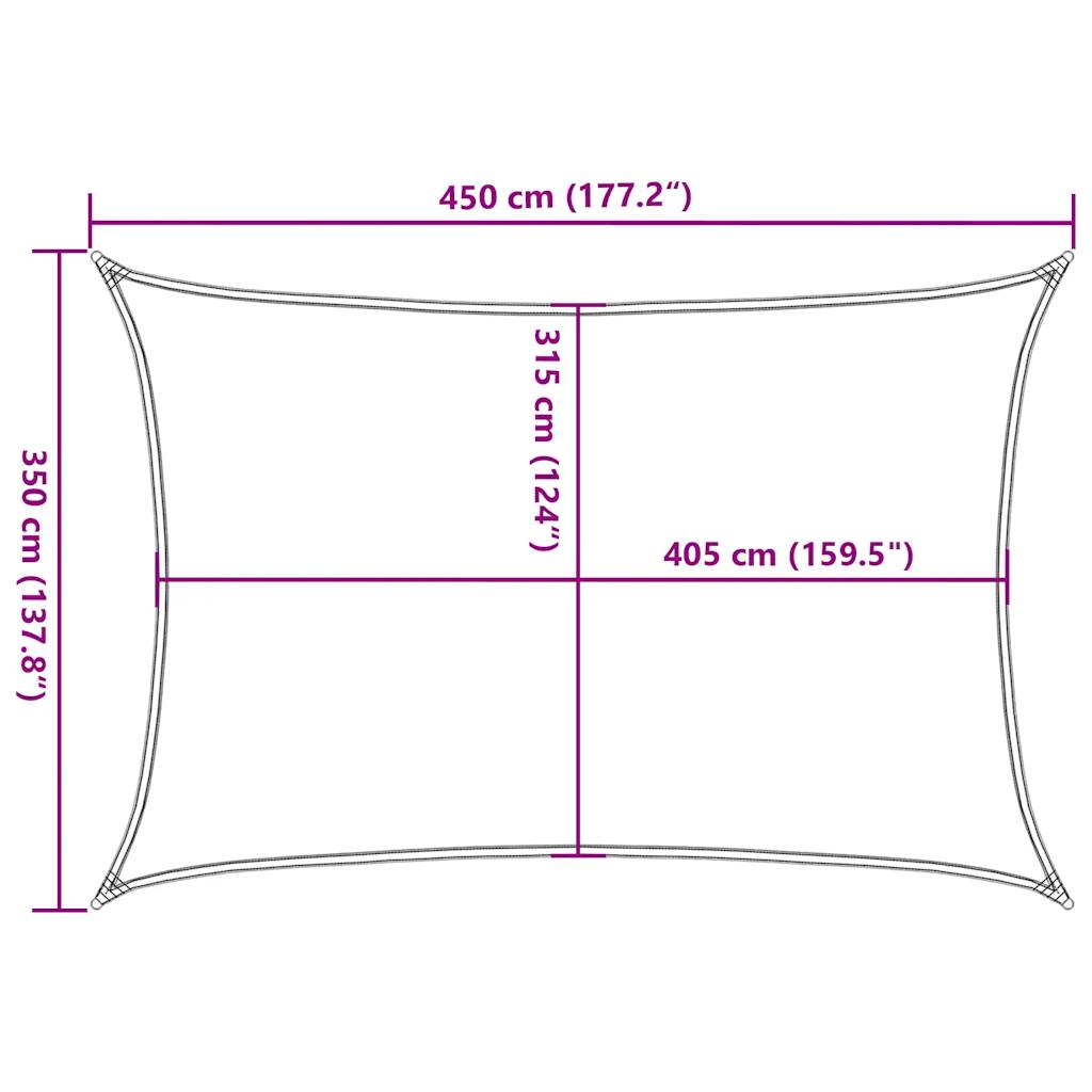 Voile d'ombrage 160g/m² rectangulaire bleu 3,5x4,5 m PEHD