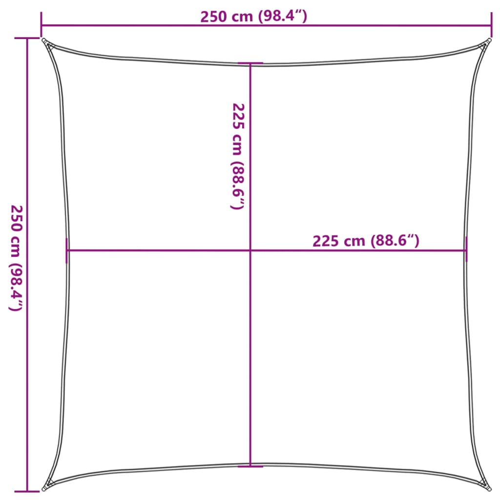 Voile d'ombrage 160 g/m² Jaune 2,5x2,5 m PEHD