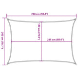 Voile d'ombrage 160 g/m² rectangulaire jaune 2x2,5 m PEHD