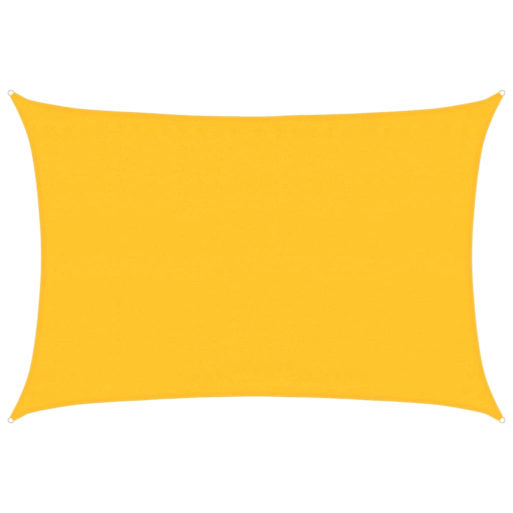 Voile d'ombrage 160g/m² rectangulaire jaune 3,5x4,5 m PEHD