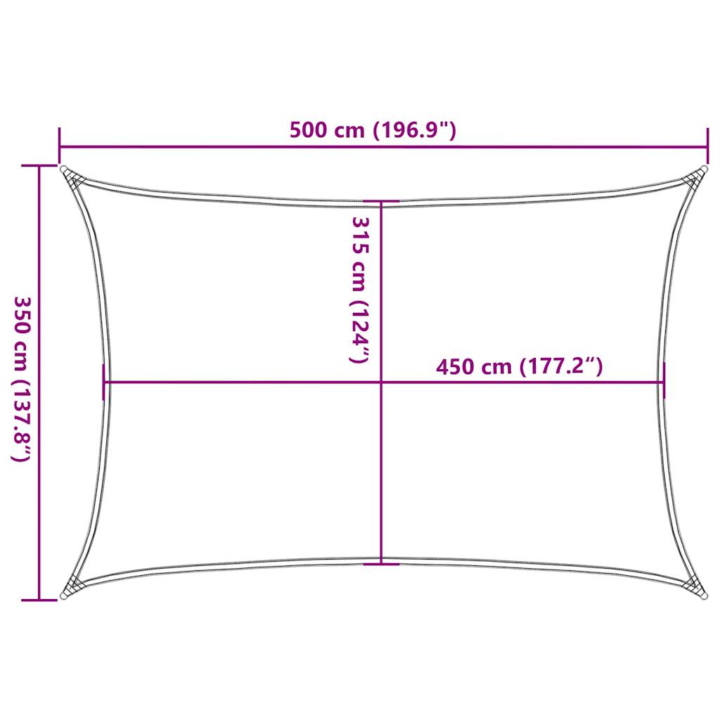 Voile d'ombrage 160 g/m² rectangulaire jaune 3,5x5 m PEHD