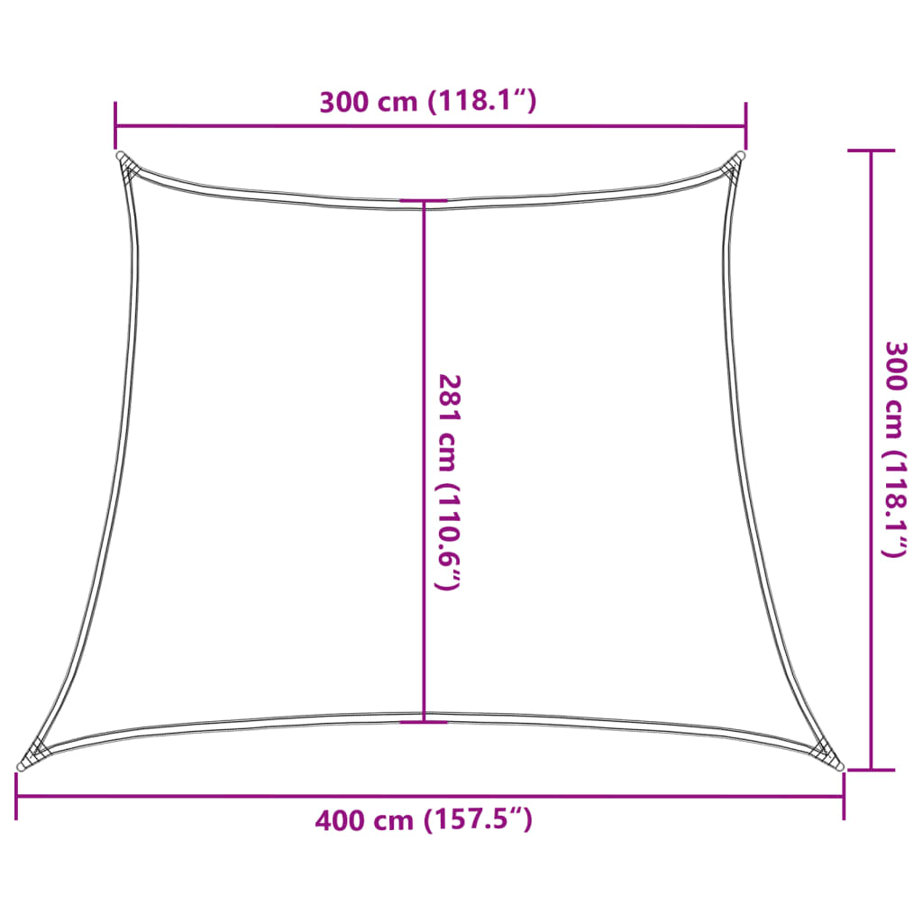 Voile d'ombrage 160 g/m² Jaune 3/4x3 m PEHD