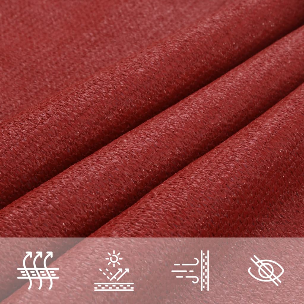 Voile d'ombrage 160 g/m² Rouge 2x2 m PEHD