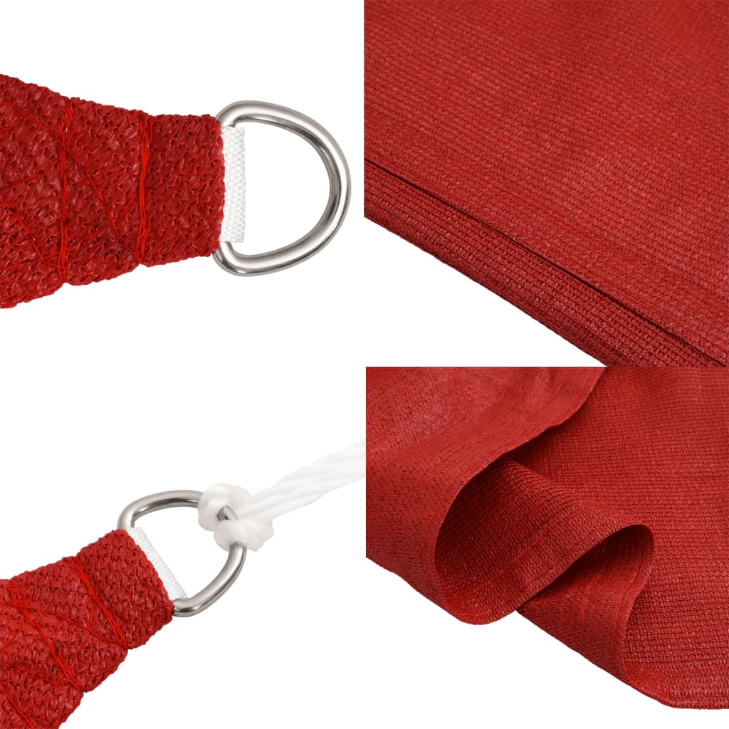 Voile d'ombrage 160 g/m² Rouge 2,5x2,5 m PEHD