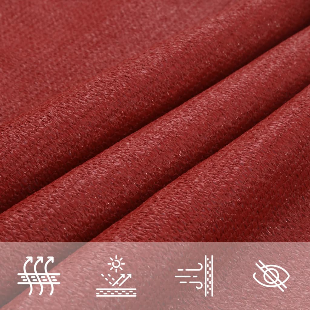 Voile d'ombrage 160 g/m² Rouge 3x3 m PEHD