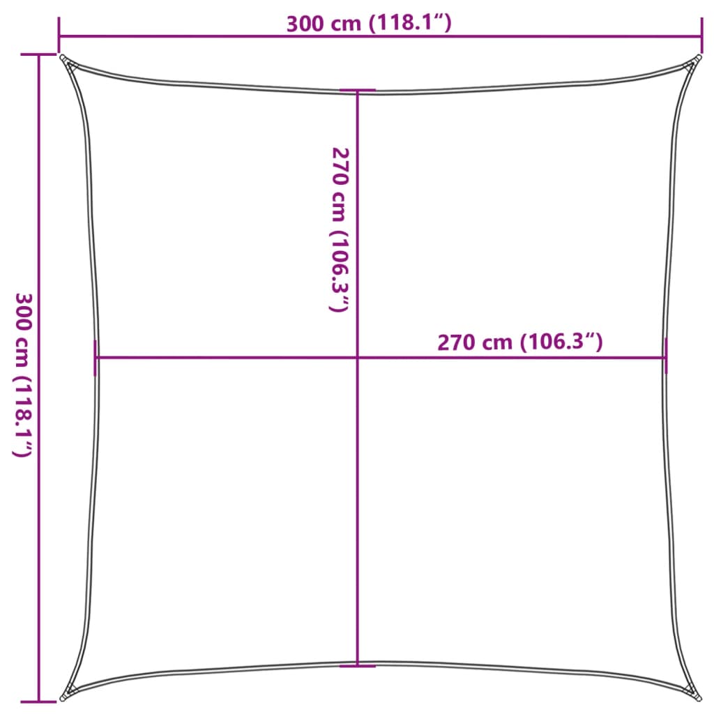 Voile d'ombrage 160 g/m² Rouge 3x3 m PEHD