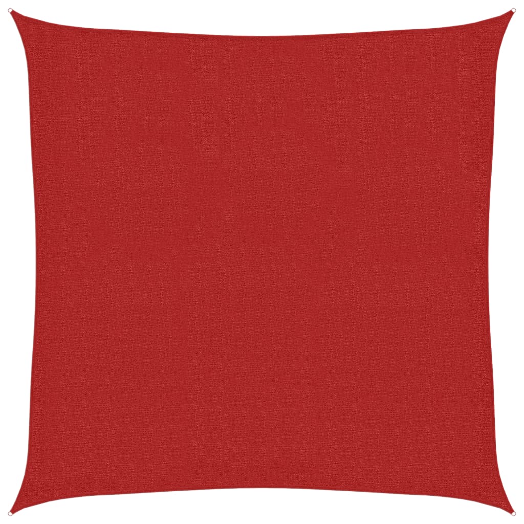 Voile d'ombrage 160 g/m² Rouge 3,6x3,6 m PEHD