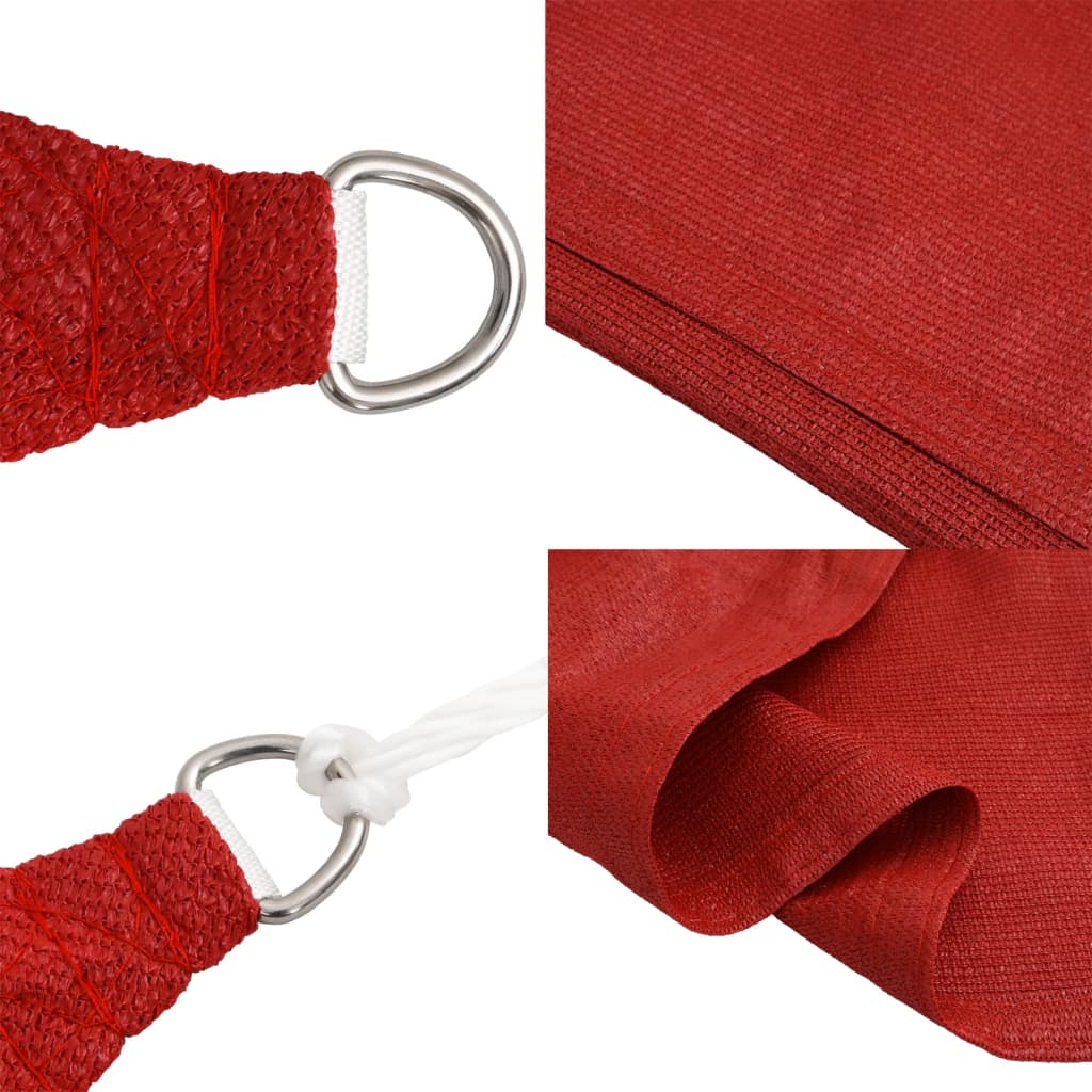 Voile d'ombrage 160 g/m² Rouge 4,5x4,5 m PEHD