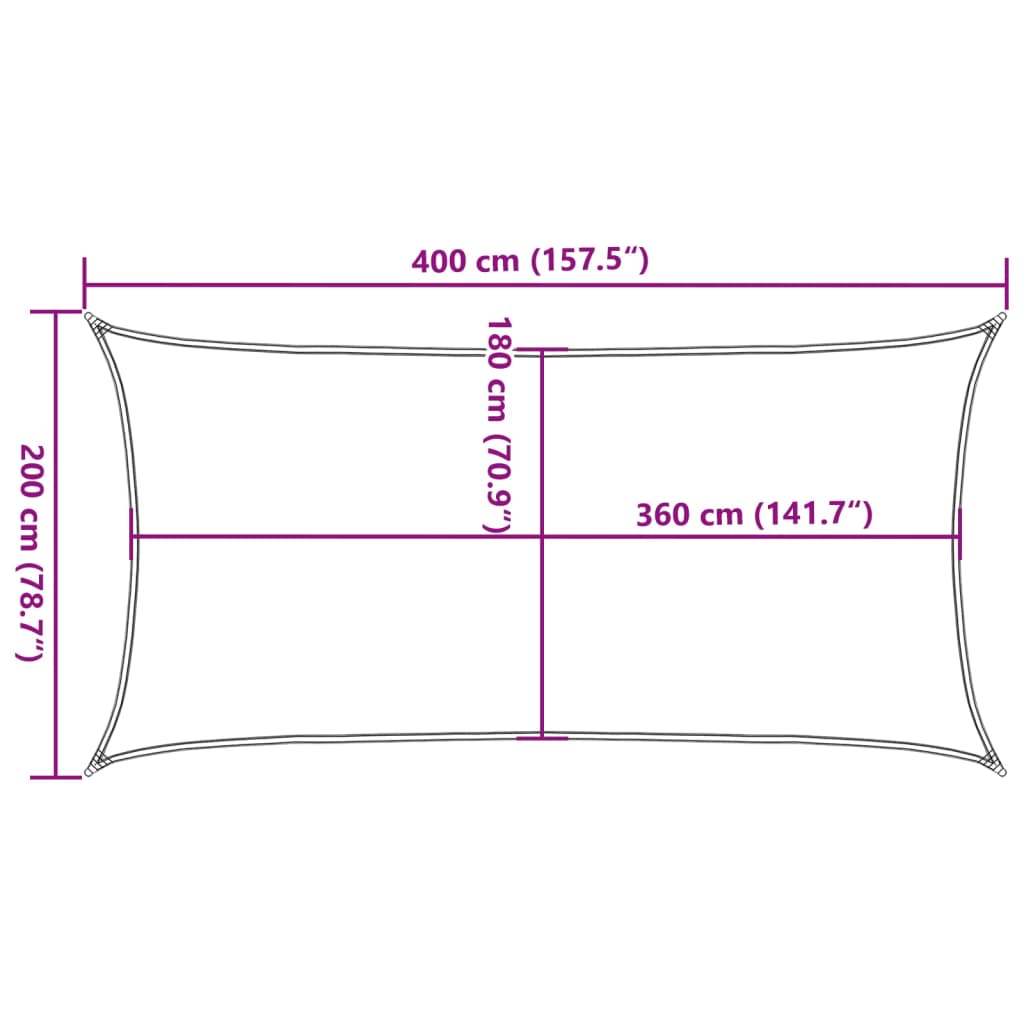 Voile d'ombrage 160 g/m² Rouge 2x4 m PEHD