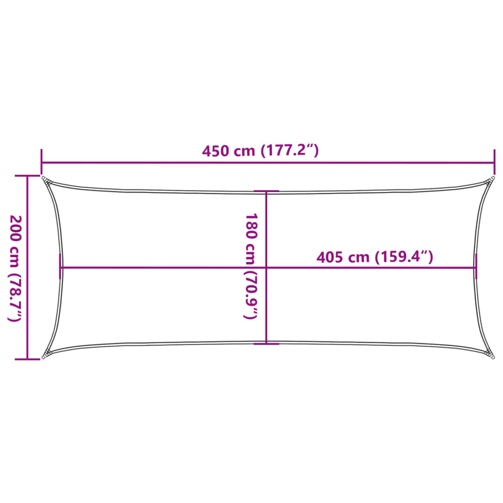 Voile d'ombrage 160 g/m² Rouge 2x4,5 m PEHD